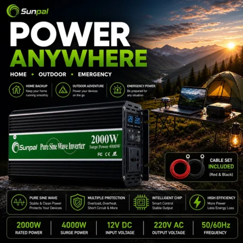 Sunpal 2000W 12V Pure Sine Wave Inverter Malaysia 220V AC
