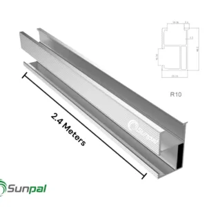 Solar Roof Rail Profile R10 2.4M (2400mm) | Solar Panel Mounting Rail