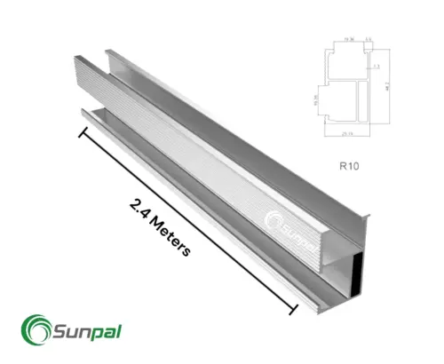 Solar Roof Rail Profiles R10 2400mm