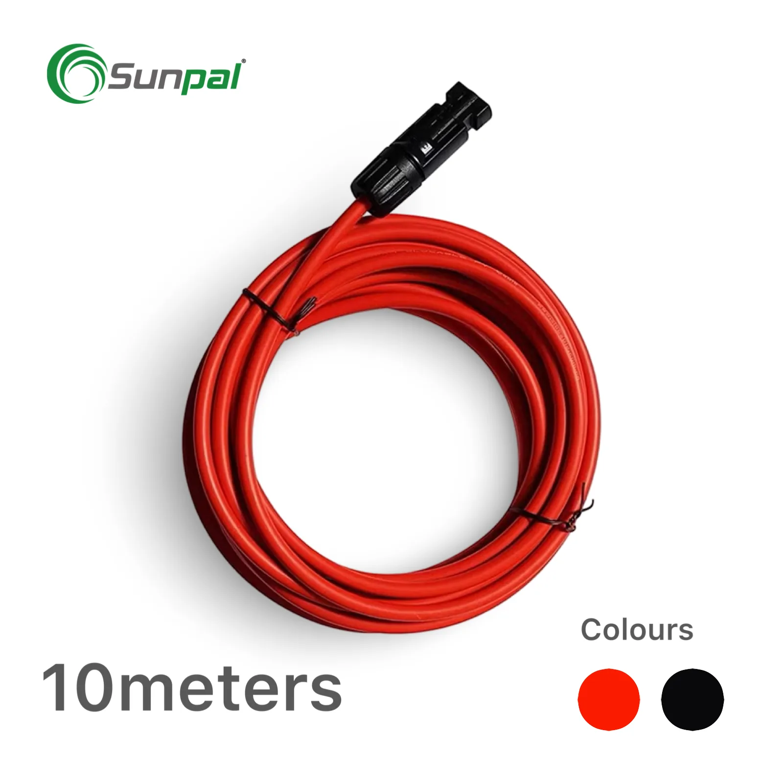 Sunpal 4mm Pure Copper Red Solar Panel Cable With Connector 10 Meters