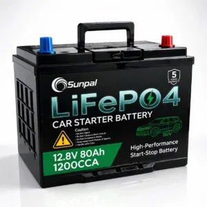 Sunpal 12V 80Ah 1200CCA LiFePO4 Car Battery – N70/N80 SUV 4x4 Diesel Starter
