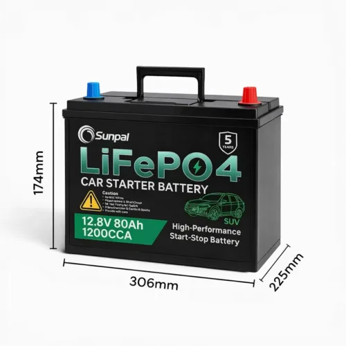 Sunpal 12V 80Ah 1200cca LiFePO4 Car Battery N70 N80 Suv 4x4 Diesel Starter Malaysia