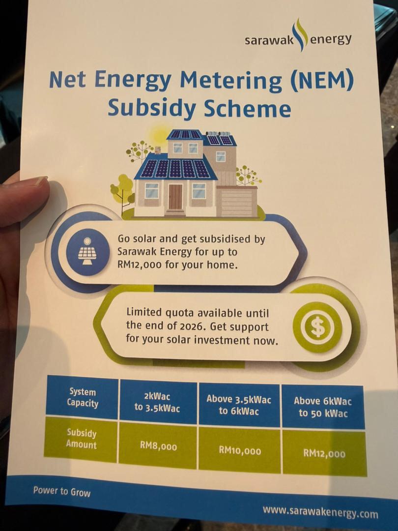 Official Sarawak Energy NEM Subsidy flyer 2025