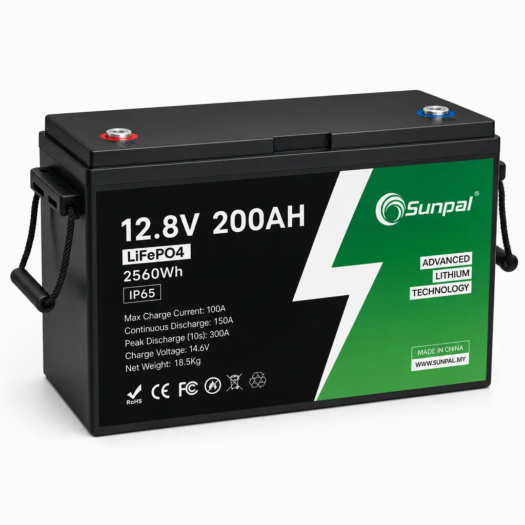 Sunpal 12v 200ah Lifepo4 Deep Cycle Lithium Battery 1