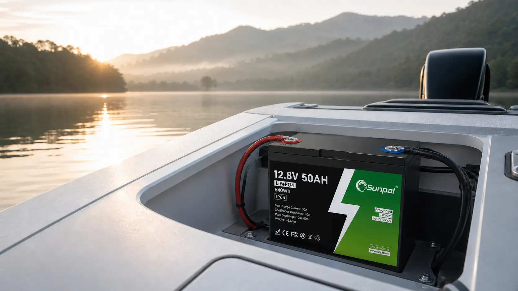 Sunpal 12V 50Ah LiFePO4 Lithium Battery Deep Cycle Smart BMS Malaysia