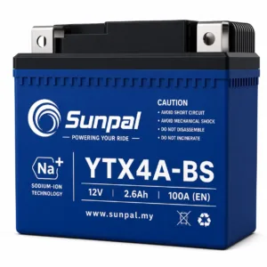 Sunpal YTX4A-BS Sodium-Ion Motorcycle Battery 12V | 3000+ Cycles | 36 Months Warranty