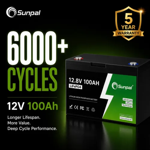 Sunpal 12V 100Ah LiFePO4 Lithium Battery Deep Cycle Smart BMS Malaysia