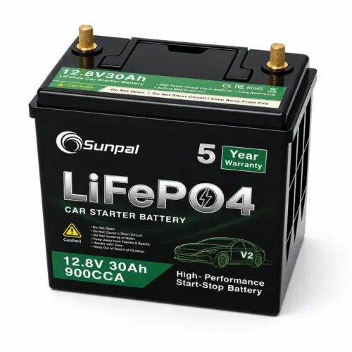 Sunpal 12v 30ah Lifepo4 Lithium Car Battery 900cca Main Image